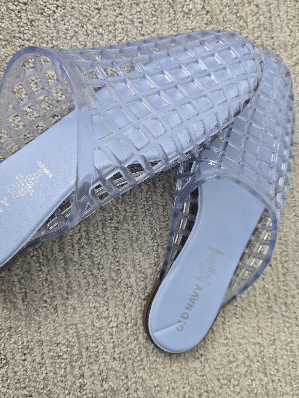 Old Navy Light Blue Jelly Slide Mules - Picture 3 of 6